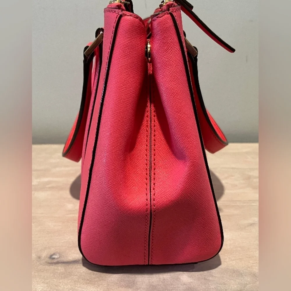 Kate Spade London Newburg Lane Coral Saffiano Leather Satchel/Crossbody L…